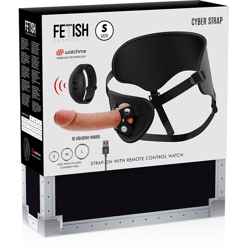 FETISH SUBMISSIVE CYBER STRAP – HARNAIS AVEC TÉLÉCOMMANDE DILDO WATCHME S TECHNOLOGIE
