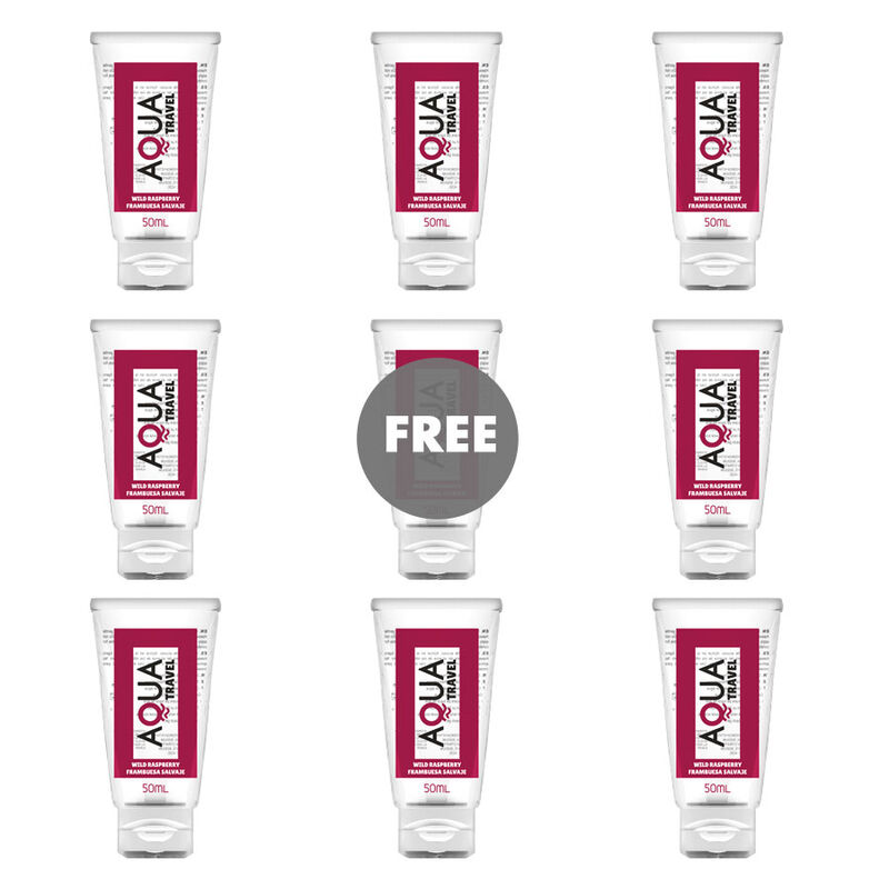 AQUA TRAVEL - LUBRIFIANT A BASE DEAU SAVEUR FRAMBOISE SAUVAGE - 50 ML 8+1 OFFERT