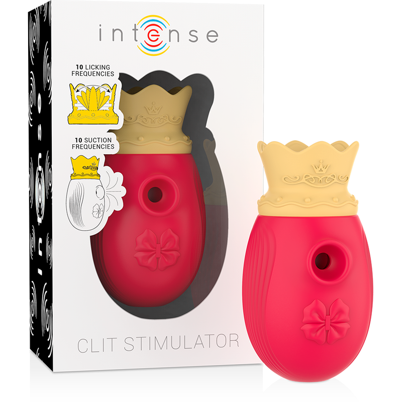 INTENSE - STIMULATEUR CLITORIS 10 MODES DASPIRATION ET DE LÉCHAGE - ROUGE
