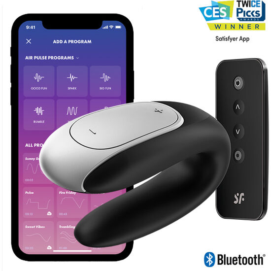 SATISFYER – VIBRATEUR PARTENAIRE DOUBLE FUN NOIR