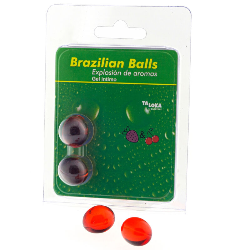 TALOKA - 2 BOULES BRÉSILIENNES GEL INTIME FRAISE  CERISE