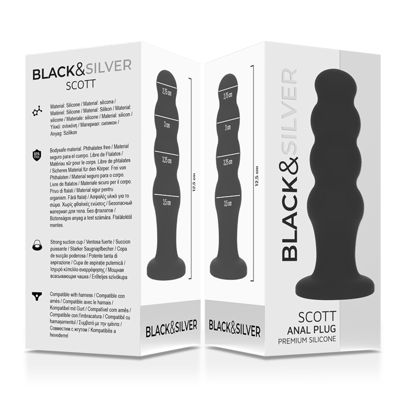 BLACKSILVER - PLUG ANAL EN SILICONE SCOTT PREMIUM NOIR