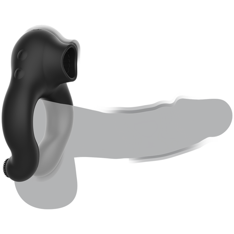 BLACKSILVER - ANNEAU VIBRATEUR EN SILICONE 3 MOTEURS RECHARGEABLE NOIR