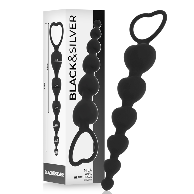 BLACKSILVER - CHAÎNE DE COEURS ANAL MILA 18 CM
