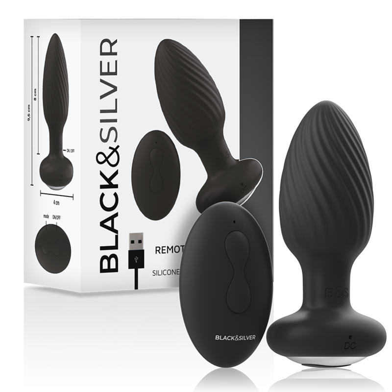 BLACKSILVER - TÉLÉCOMMANDE DU ROTATEUR ANAL EN SILICONE WELLS PLUG