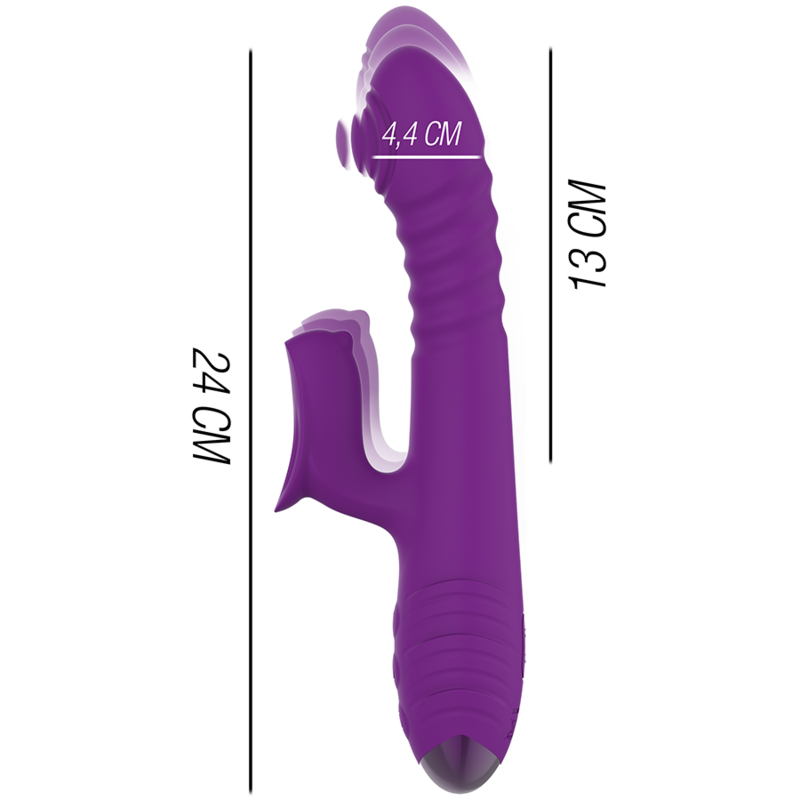 INTENSE - VIBRATEUR RECHARGEABLE MULTIFONCTION IGGY UP DOWN AVEC STIMULATEUR CLITORAL VIOLET