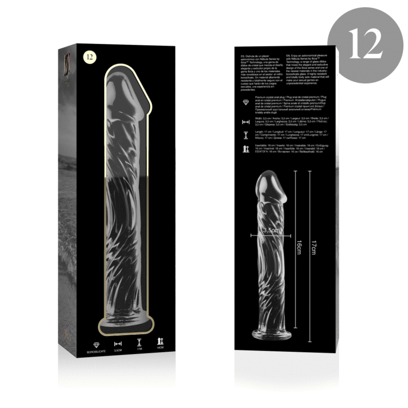 NEBULA SERIES BY IBIZA - MODELO 12 DILDO CRISTAL TRANSPARENTE 17 CM -O- 3.5 CM
