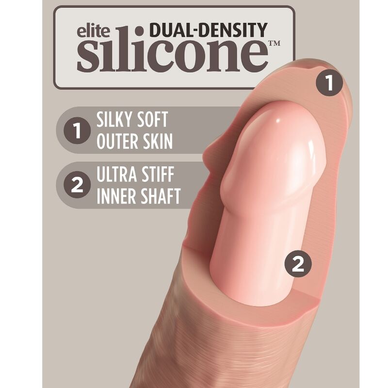 KING COCK - ELITE VIBRATEUR GODE RÉALISTE  TÉLÉCOMMANDE EN SILICONE 17.8 CM