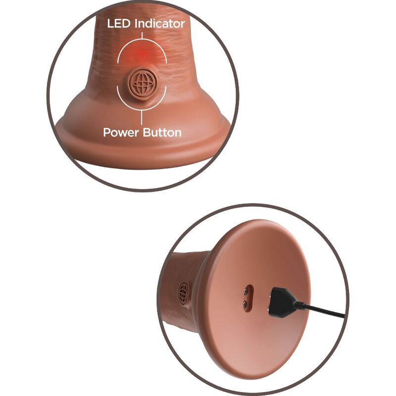 KING COCK - ELITE GODE RÉALISTE VIBRANT  SILICONE 20.3 CM CARAMEL