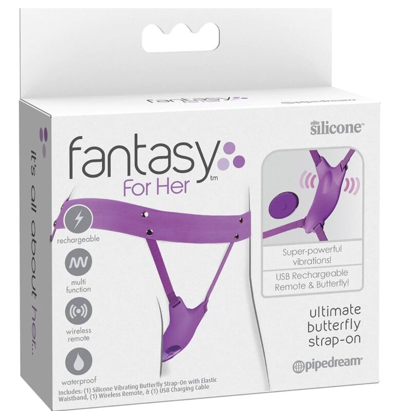 FANTASY FOR HER - HARNAIS PAPILLON VIBRANT, RECHARGEABLE  TÉLÉCOMMANDE VIOLET