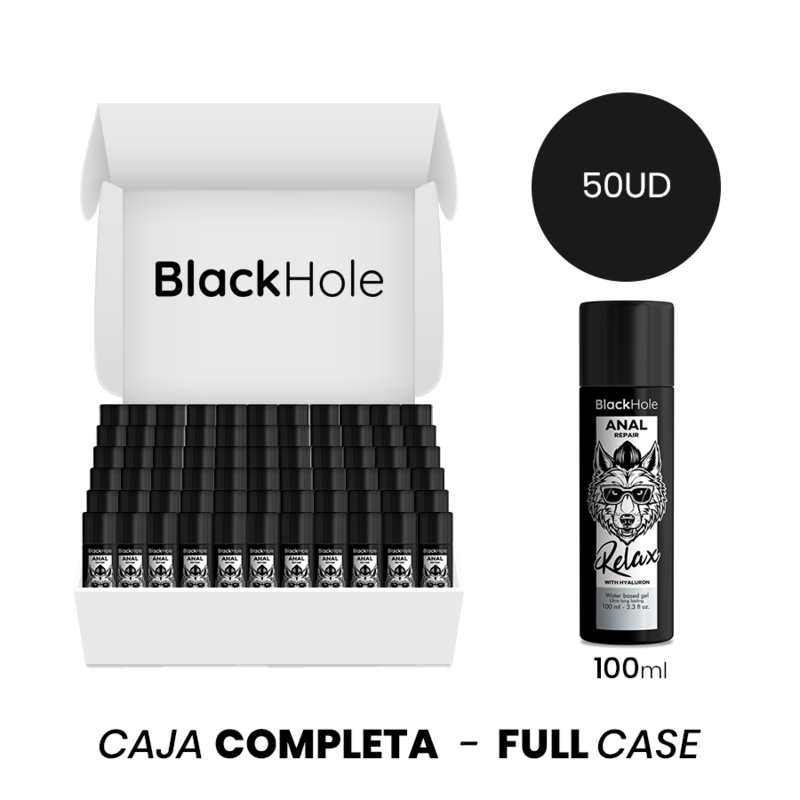 MOQ 50 - BLACK HOLE ANAL REPAIR RELAX À BASE DEAU AVEC HYALURON 100 ML