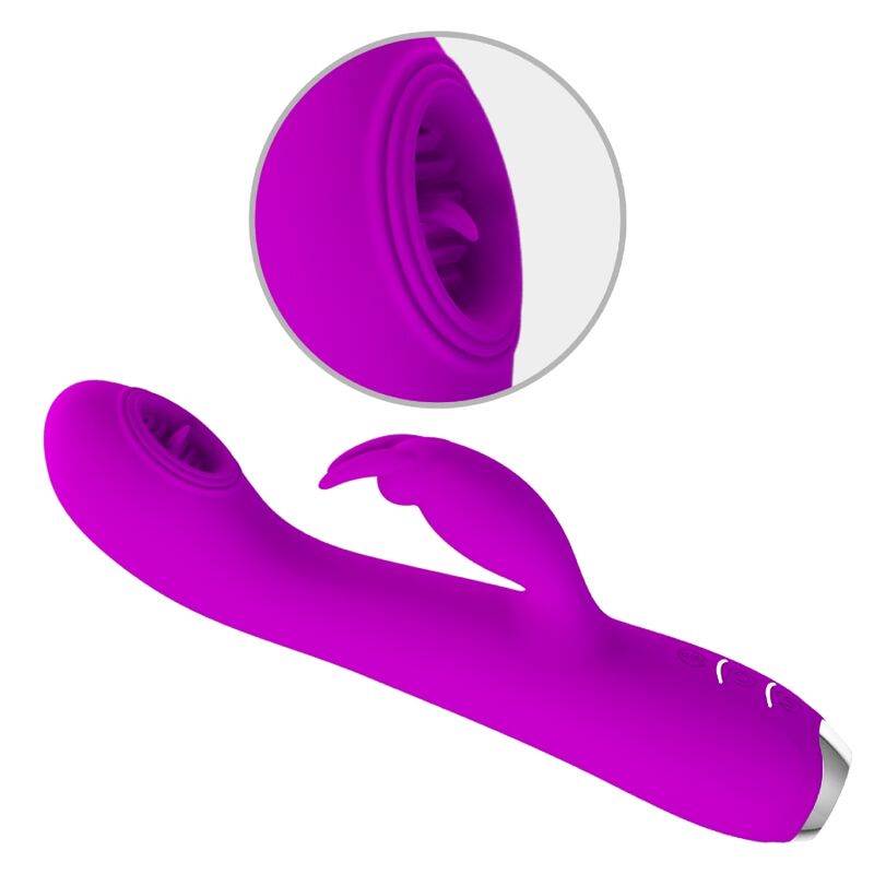 PRETTY LOVE - VIBRATEUR RECHARGEABLE RACHEL AVEC VENTOUSE VIOLETTE