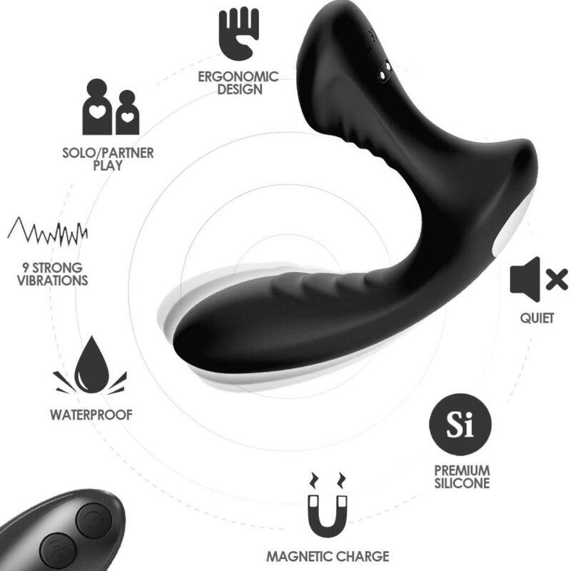 ARMONY – STORM VIBRATEUR ANAL PROSTATE  PLUG TÉLÉCOMMANDE NOIR