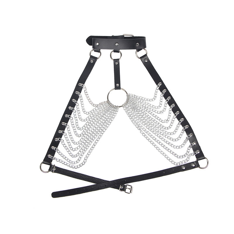 SUBBLIME - HARNAIS POITRINE AVEC GRANDES CHAÎNE S ANNEAUX TAILLE UNIQUE