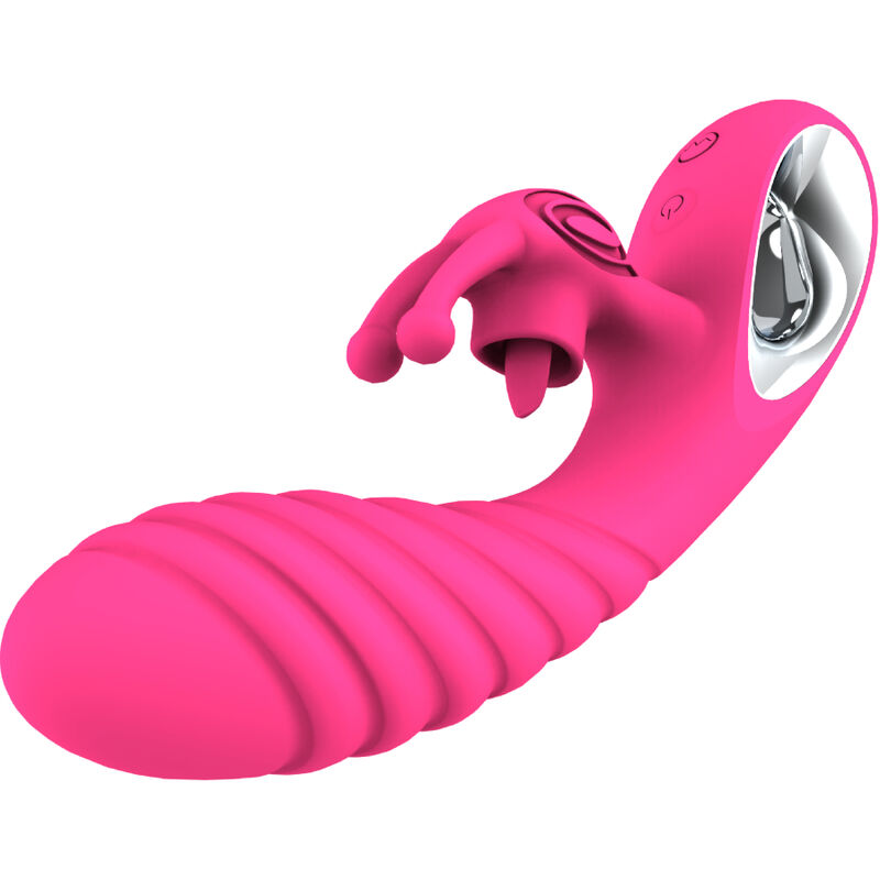 ARMONY – VIBRATEUR VICKY RABBIT AVEC LANGUE  ANNEAU DE TIRAGE FUCHSIA