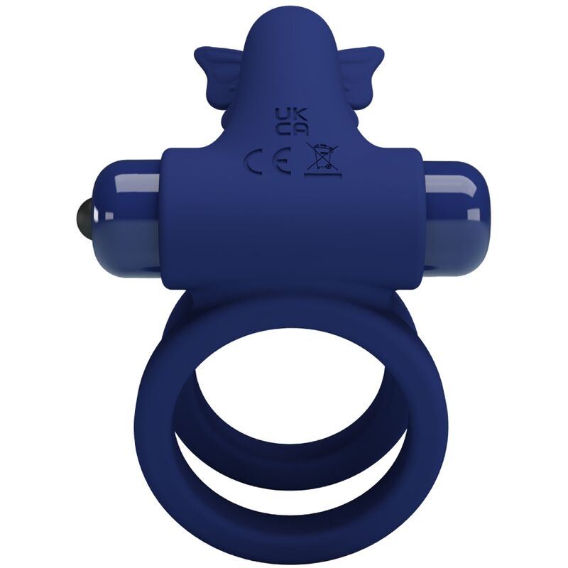 PRETTY LOVE - JAMELE DOUBLE ANNEAU AVEC VIBRATION  STIMULATEUR DE PAPILLON BLEU