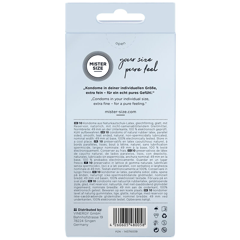 MISTER SIZE - PRÉSERVATIF TAILLE S 49 MM (10 UNITÉS)