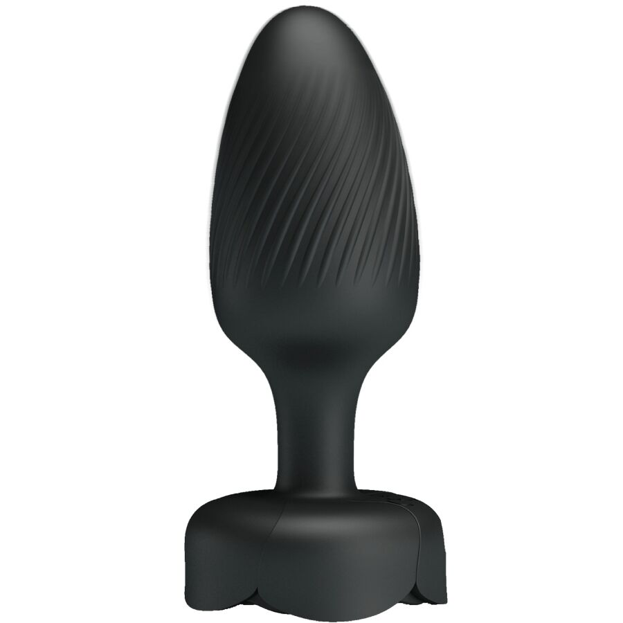 PRETTY LOVE - PLUG ANAL OLMAN AVEC LUMIÈRE LED NOIR 8,8 CM