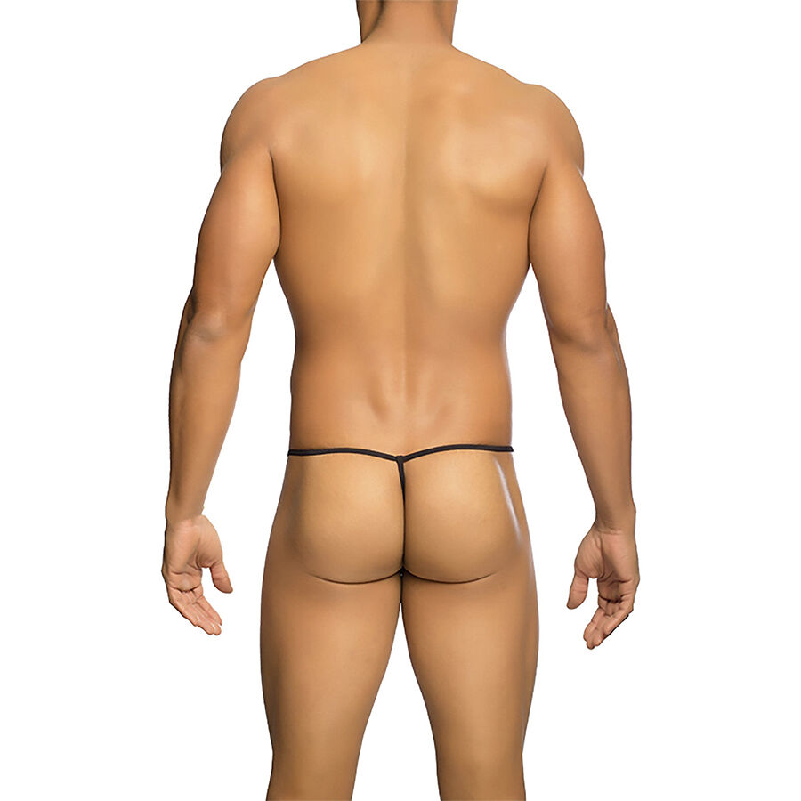MOB - TANGA TRANSPARENTE CON FORMA DE T NEGRO TALLA S/M
