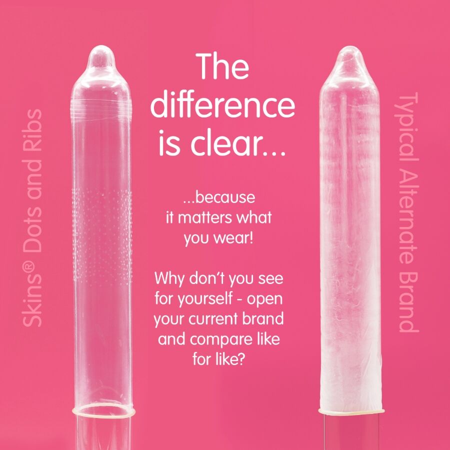 SKINS - PACK DE 4 PRÉSERVATIFS PREMIUM DOTS  RIBS