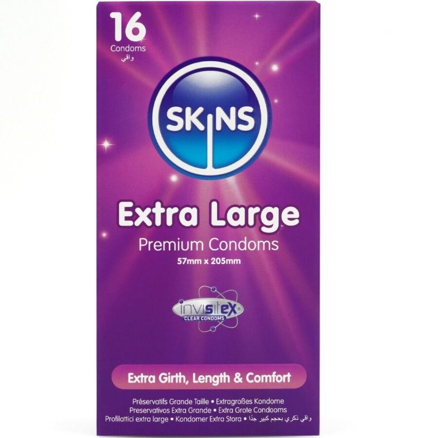 SKINS - PACK DE 16 PRÉSERVATIFS EXTRA LARGES PREMIUM