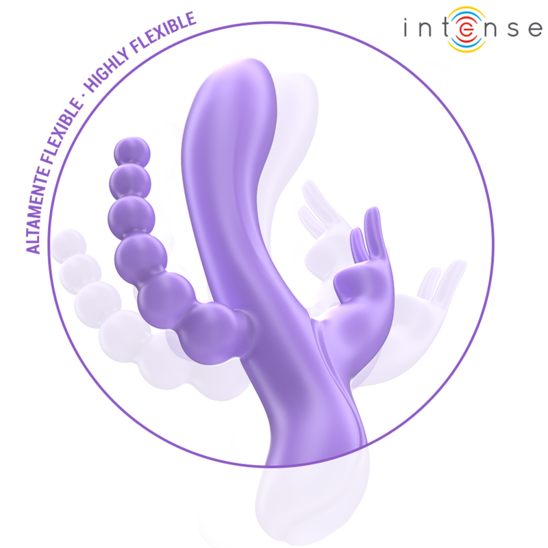 INTENSE - MIKO TRIPLE VIBRATEUR LAPIN STIMULATEUR ANAL 7 VIBRATIONS VIOLET