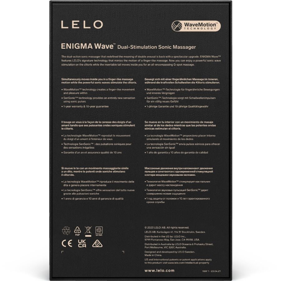 LELO - ENIGMA WAVE MASSEUR TRIPLE VIBRATION CYBER PURPLE