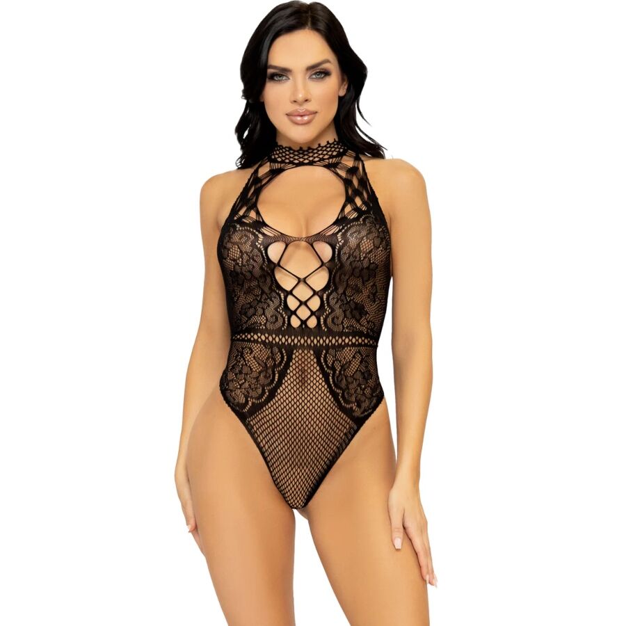 LEG AVENUE – BODY GILET EN RÉSILLE ET DENTELLE TAILLE UNIQUE