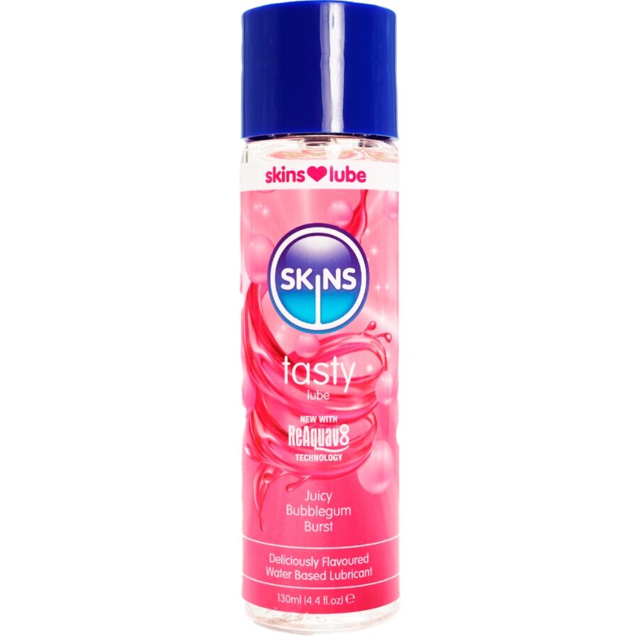 SKINS – LUBRIFIANT À BASE DEAU DÉLICIEUX GOÛT BUBBLEGUM 130 ML