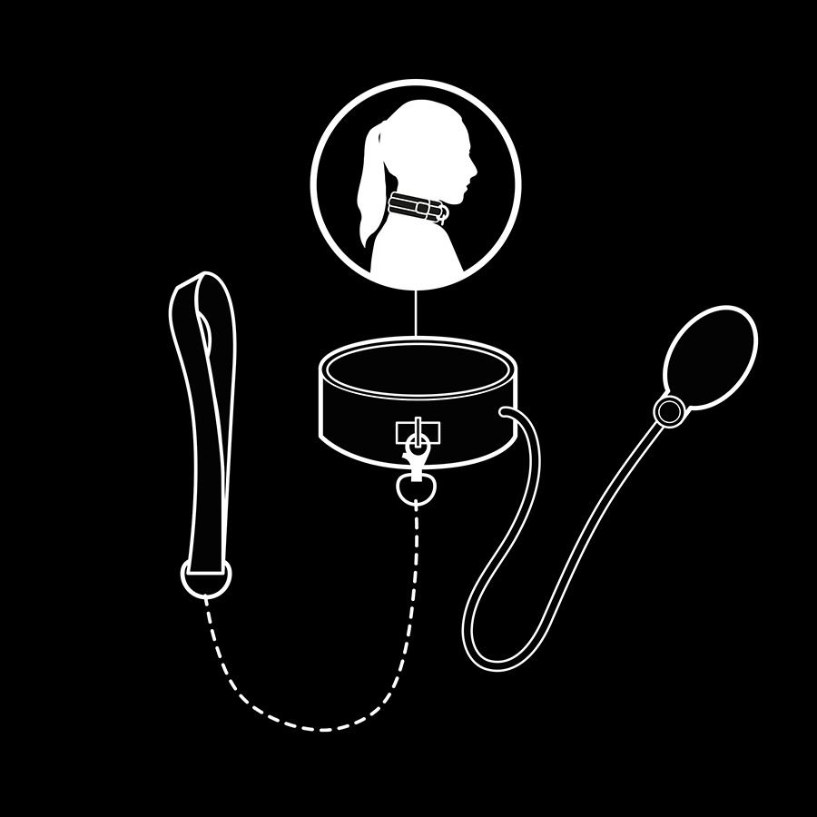 FETISH SUBMISSIVE BONDAGE - COLLIER DÉTRANGLEMENT GONFLABLE AVEC CHAÎNE