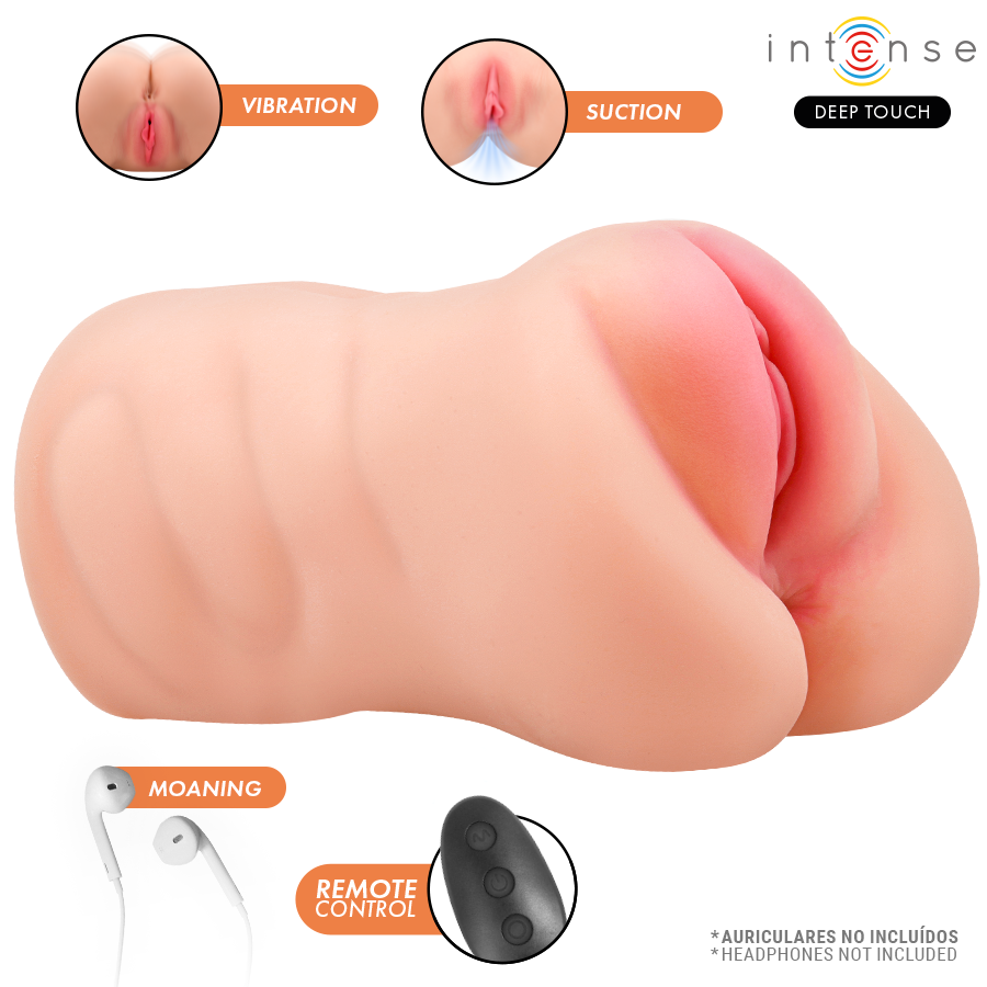 INTENSE DEEP TOUCH - KRISTA MASTURBATEUR VAGINAL AVEC SUCCION, VIBRATION ET EFFET VOCAL 1,2 KG