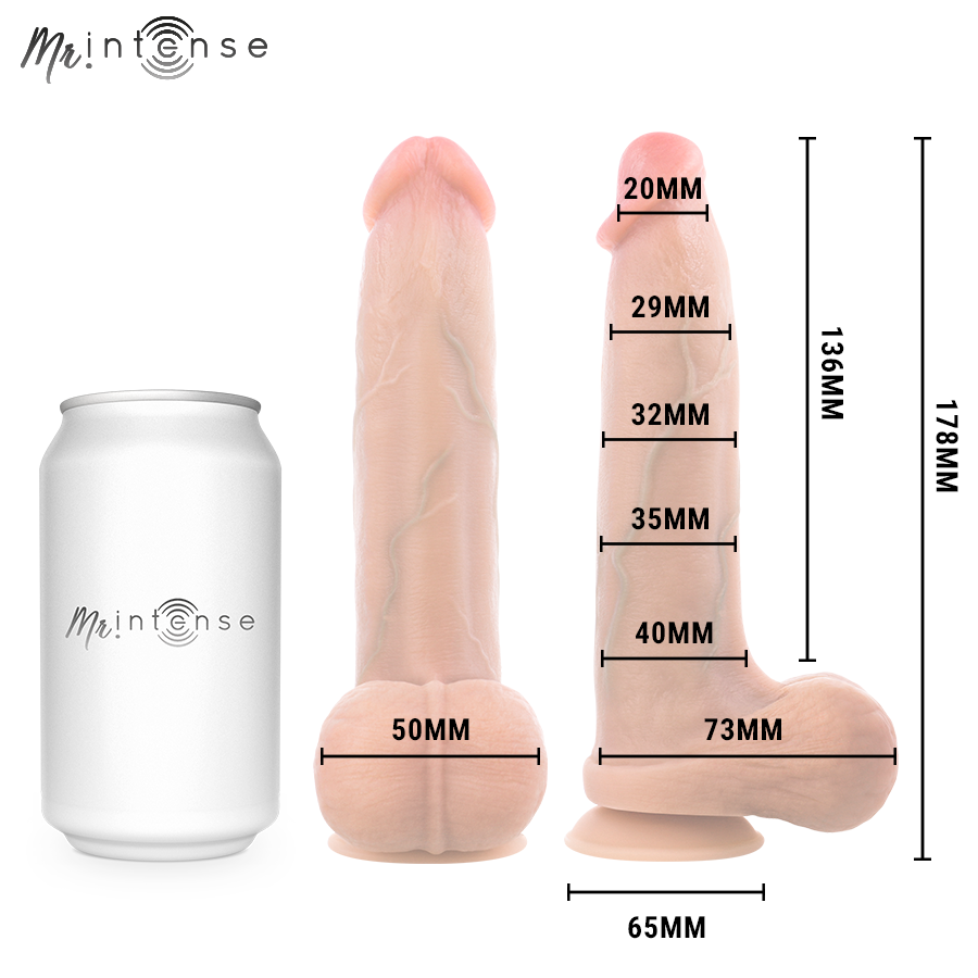 MR INTENSE - BRUCE S GODEMICHET EN SILICONE AVEC TESTICULES 17,8 CM -Ø- 4 CM