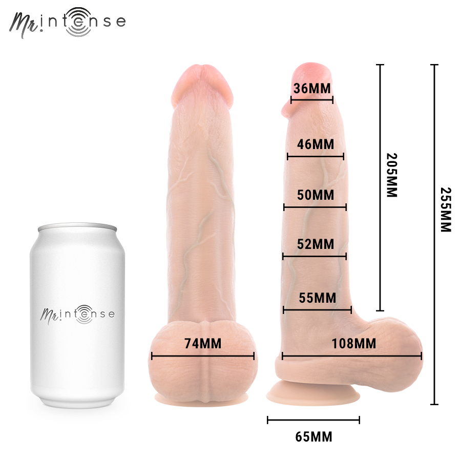 MR INTENSE - BRUCE XL GODEMICHET EN SILICONE AVEC TESTICULES 25,5 CM -Ø- 5,5 CM