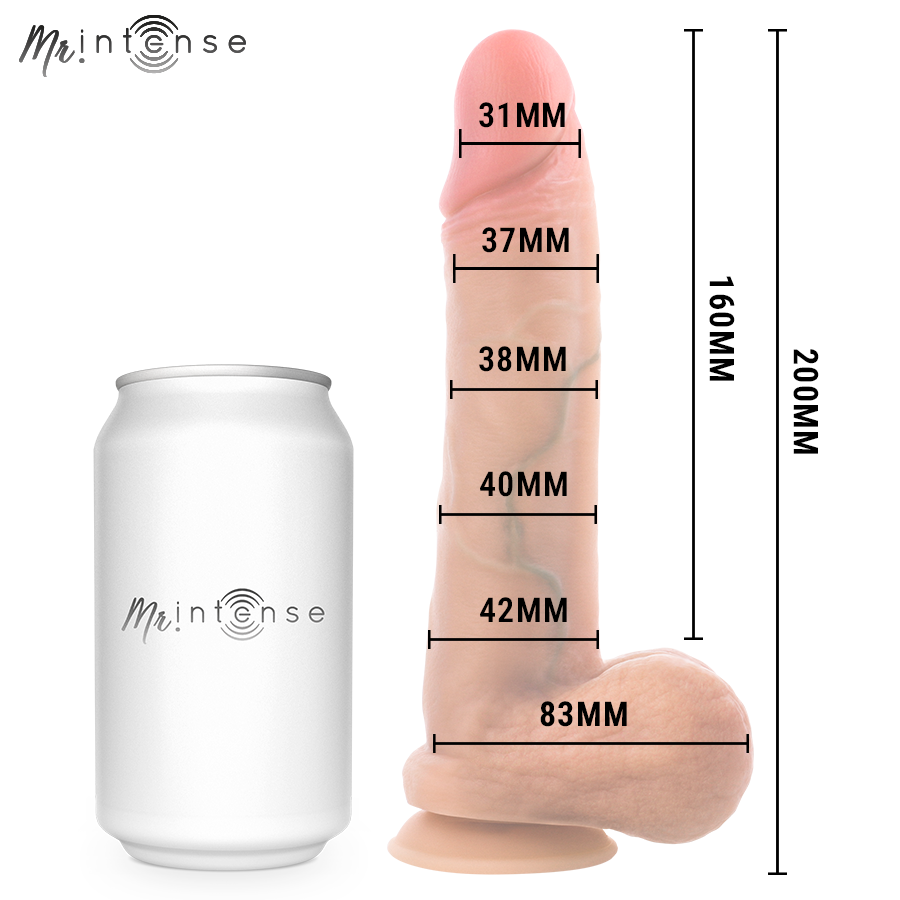 MR INTENSE - GARY M PÉNIS EN SILICONE ULTRA-RÉALISTE AVEC TESTICULES 20 CM -Ø- 4,2 CM