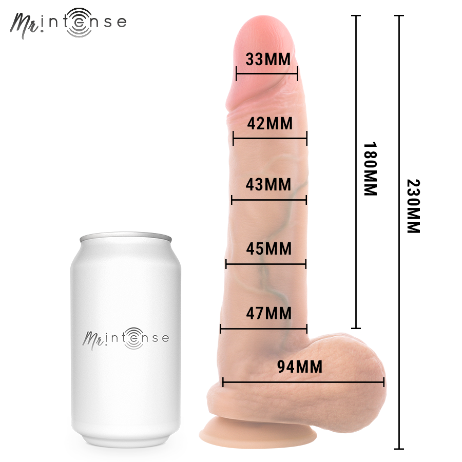 MR INTENSE - GARY L PÉNIS EN SILICONE ULTRA-RÉALISTE AVEC TESTICULES 23 CM - Ø 4,7 CM
