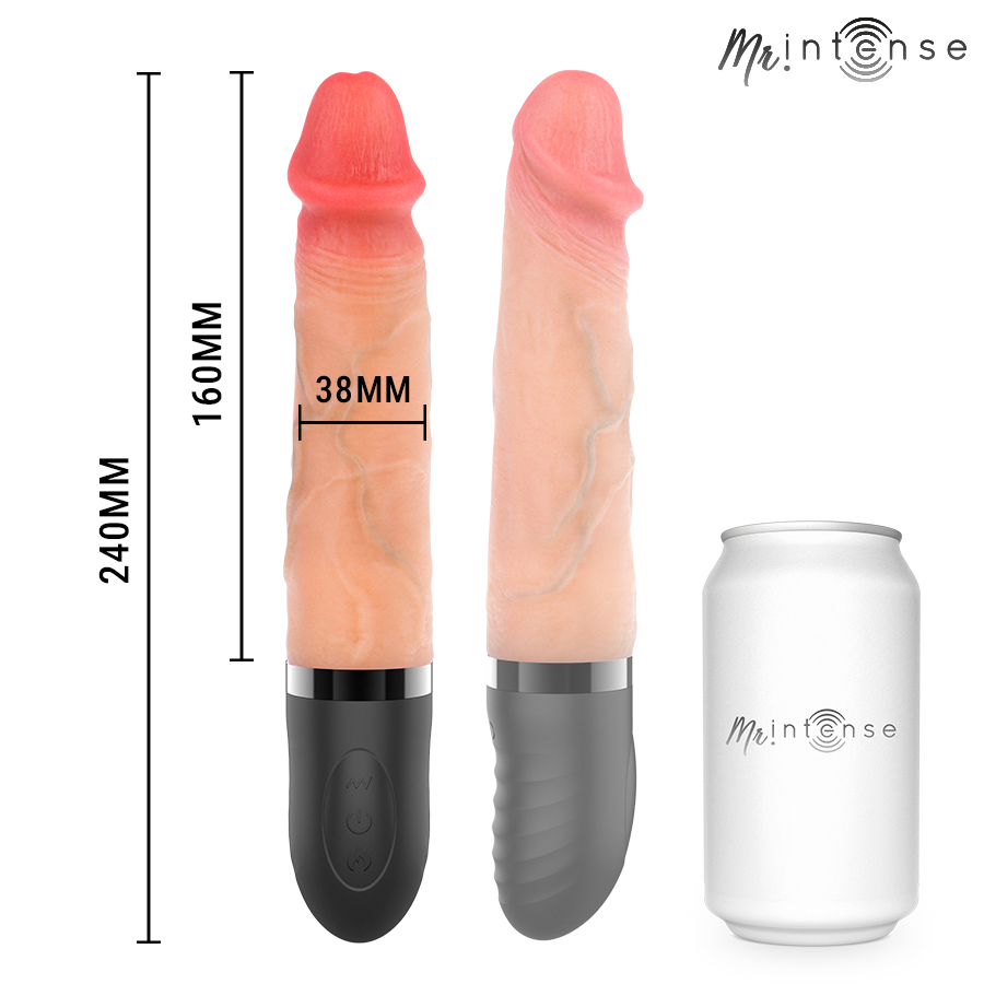 MR INTENSE - JEAN VIBRATEUR HAUT ET BAS EN SILICONE AVEC EFFET CHAUFFANT 24 CM -Ø- 3,8 CM