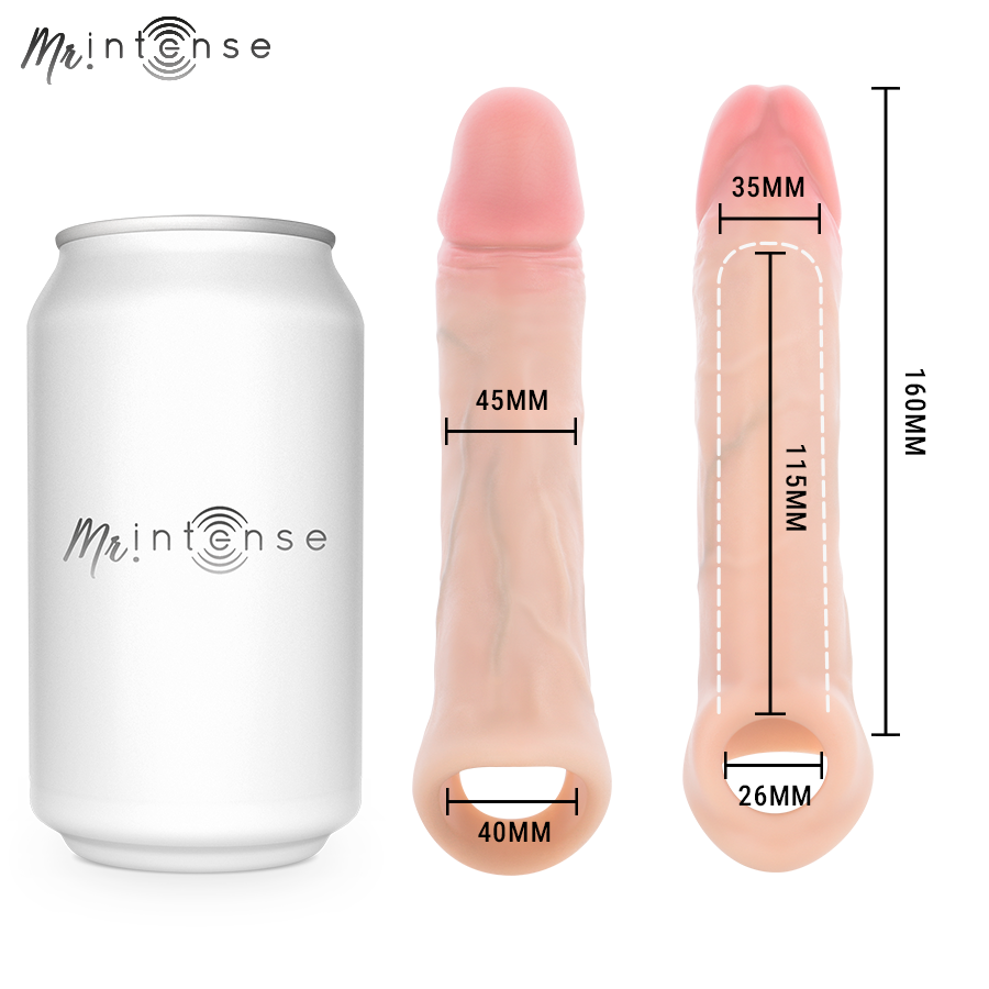 MR INTENSE - SIMON L PROTECTION PÉNALE EN SILICONE 16 CM -Ø- 4,5 CM