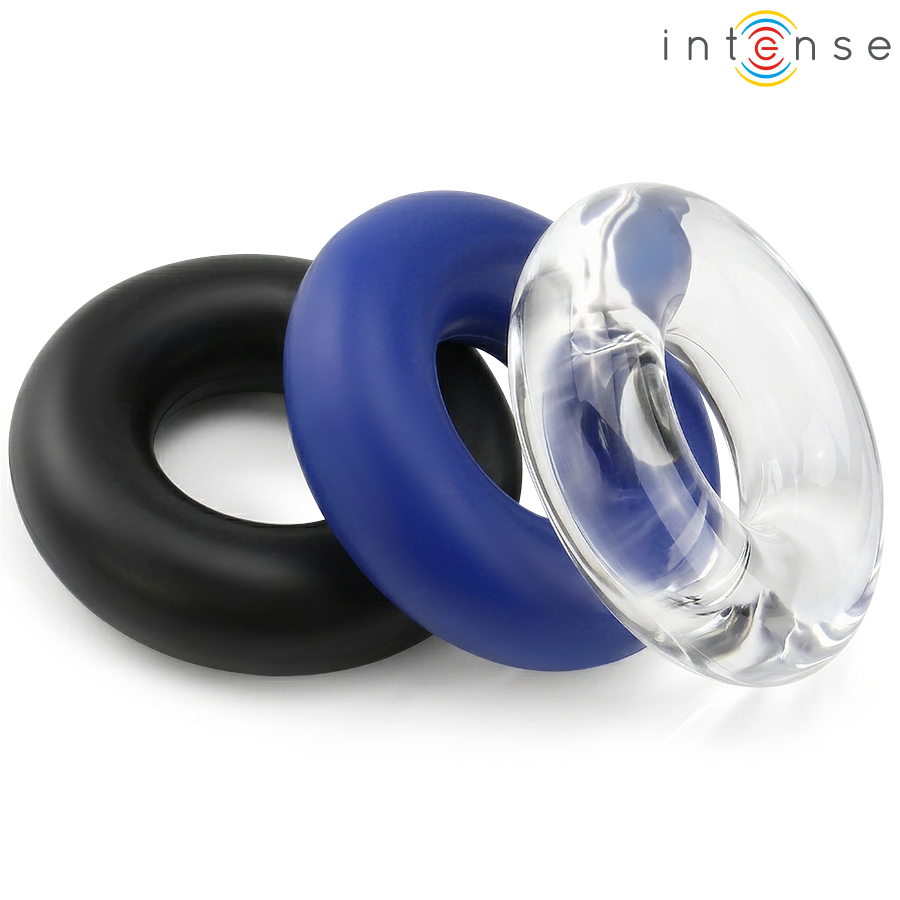 INTENSE - ENSEMBLE DE 3 ANNEAUX PÉNIS DE COULEURS VARIÉES