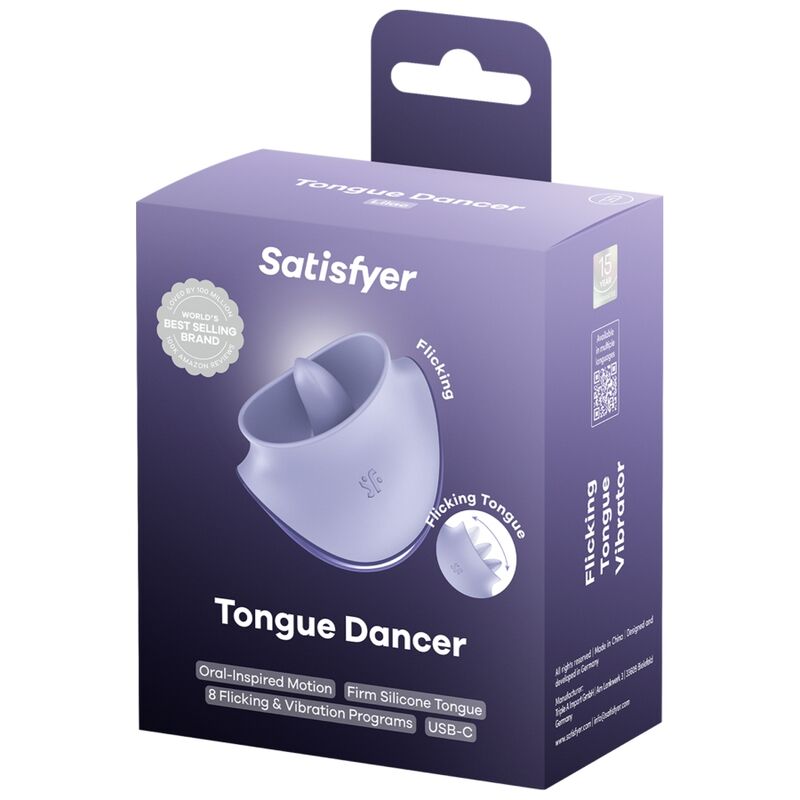 SATISFYER - TONGUE DANCER STIMULATEUR CLITORIAL AVEC VIBRATIONS ET PULSATIONS LILAS