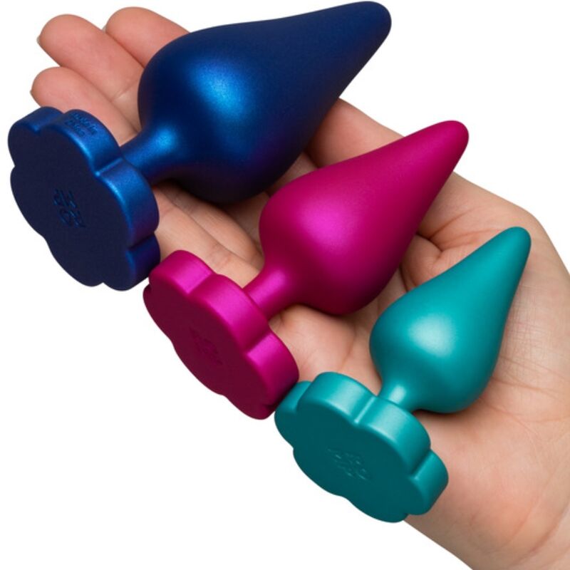 ROMP - KIT DENTRAÎNEMENT ANAL LUSTER S/M/L AVEC BASE EN FORME DE FLEUR