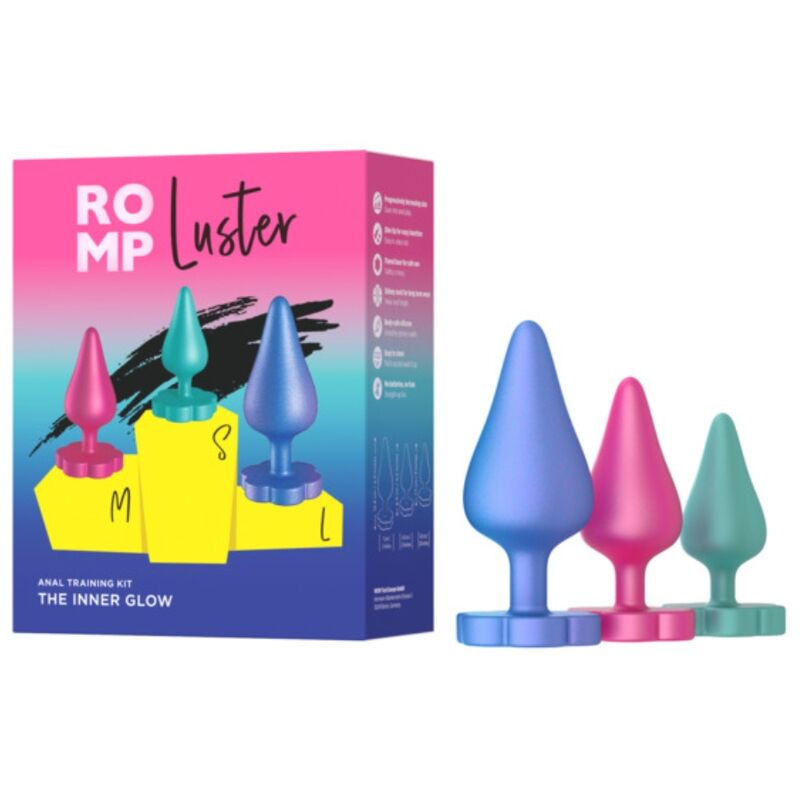 ROMP - KIT DENTRAÎNEMENT ANAL LUSTER S/M/L AVEC BASE EN FORME DE FLEUR