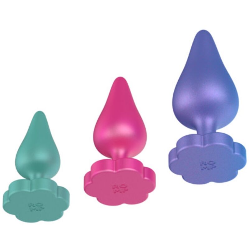 ROMP - KIT DENTRAÎNEMENT ANAL LUSTER S/M/L AVEC BASE EN FORME DE FLEUR