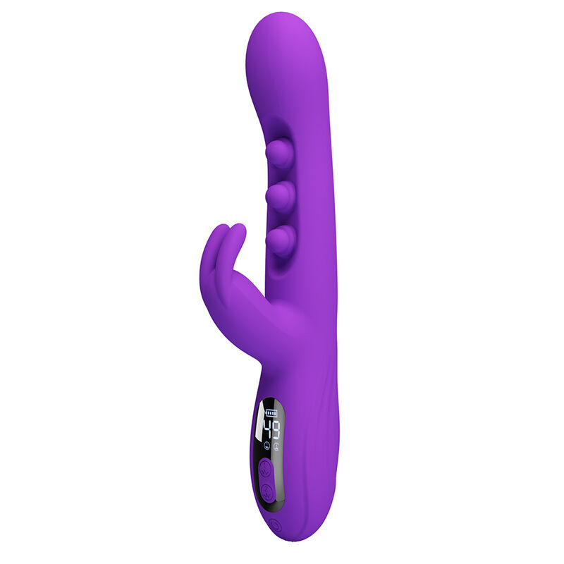 PRETTY LOVE - VIBRATEUR LAPIN SABIEN AVEC STIMULATION PAR TAPOTEMENTS ET LED VIOLETTE