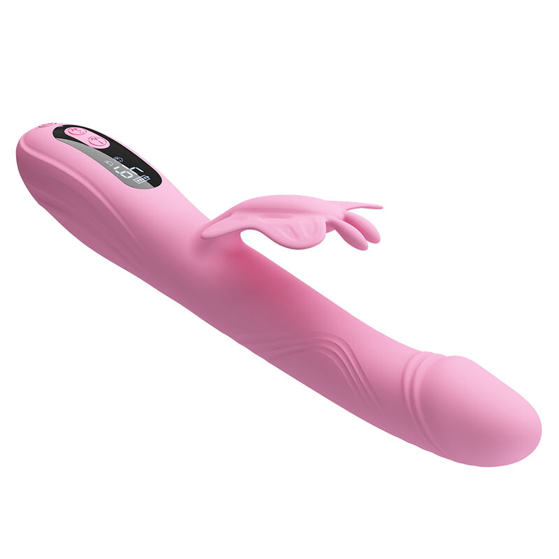 PRETTY LOVE - VIBRATEUR BELLA RABBIT AVEC STIMULATION PAPILLON ET LED ROSE
