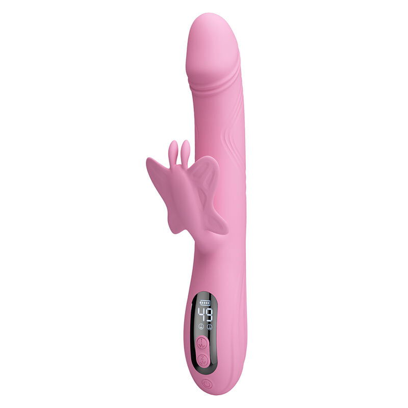PRETTY LOVE - VIBRATEUR BELLA RABBIT AVEC STIMULATION PAPILLON ET LED ROSE