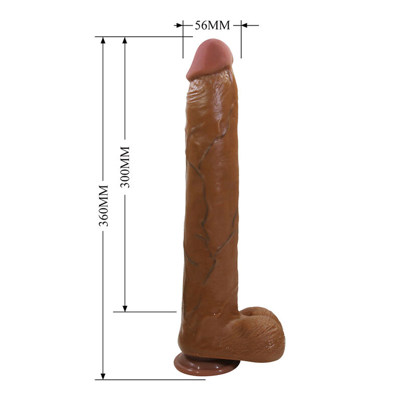 PRETTY LOVE - DANY GODEMICHET FLEXIBLE RÉALISTE AVEC VENTOUSE 36 CM -Ø- 5,6 CM MARRON