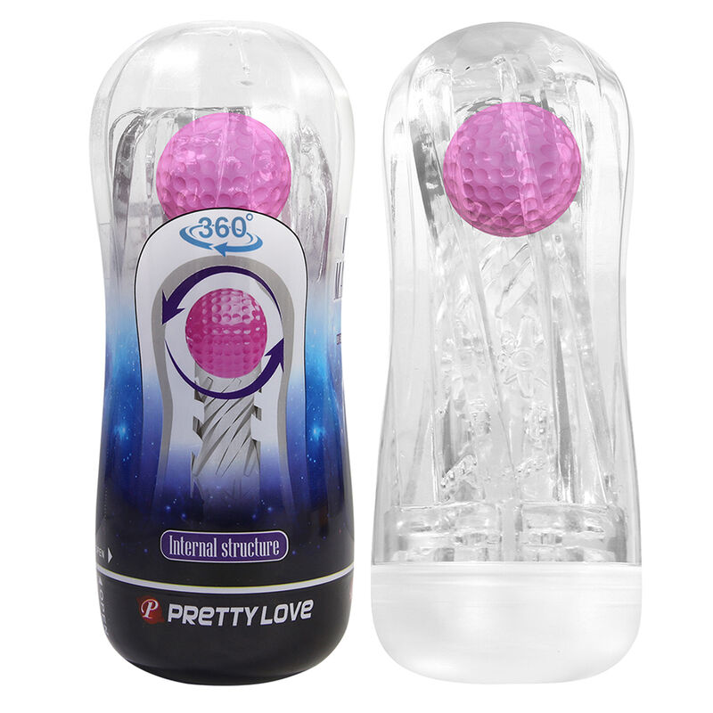 PRETTY LOVE  - COUPE DE MASTURBATION TEXTURÉE À 360° TRANSPARENTE