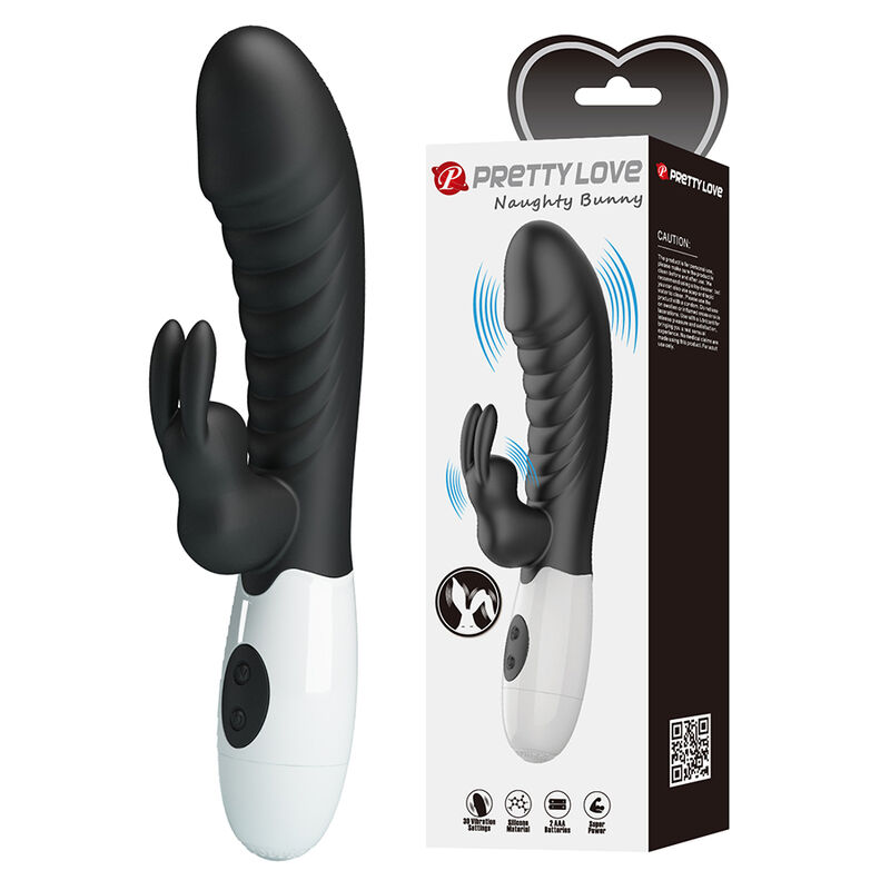 PRETTY LOVE - VIBRATEUR LAPIN NAUGHTY BUNNY 30 FONCTIONS NOIR