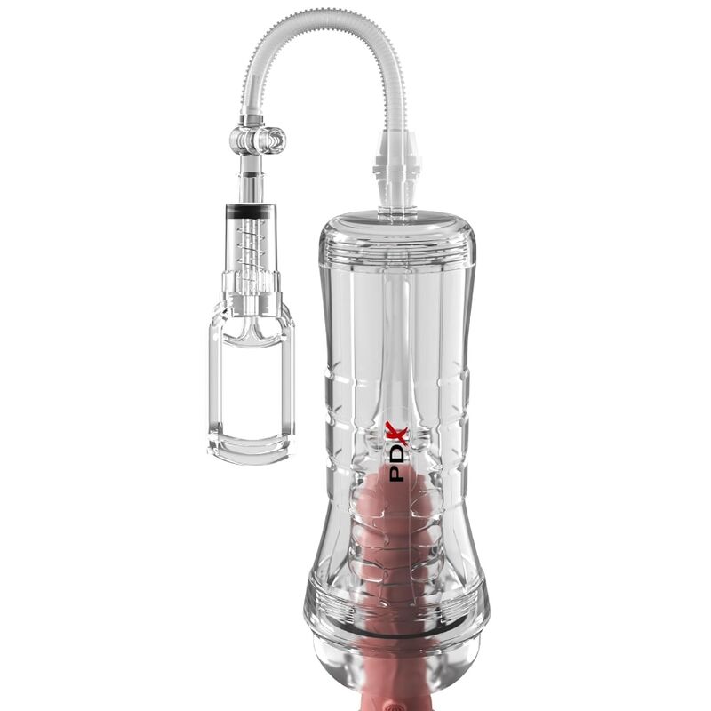 PDX ELITE - VIEWTUBE VAC XXL MANGE TRANSPARENTE AVEC POMPE DASPIRATION 27,3 CM