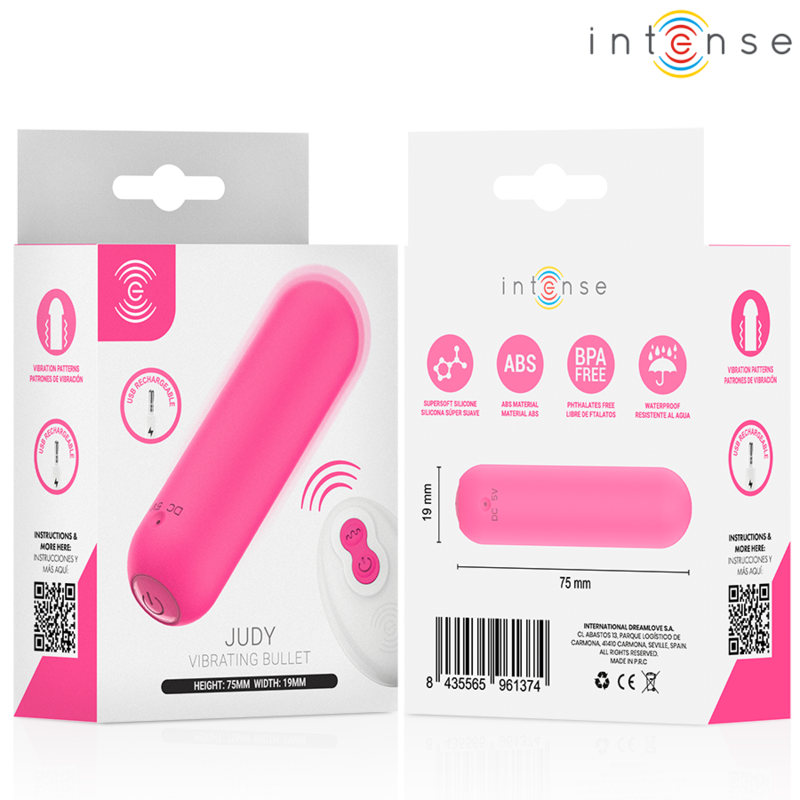 INTENSE - JUDY VIBRANTE RECHARGEABLE AVEC TÉLÉCOMMANDE ROSE